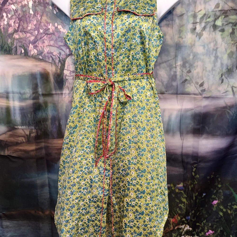 Teal floral Cinq a Sept dress. Size 6 - Picture 4 of 8